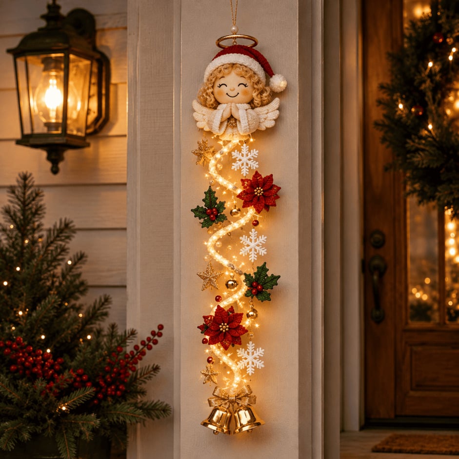 MerryCascade™ | Leuchtender Weihnachts-Türhänger | Warmer Lichterglanz & Festliche Eingangsd ekoration