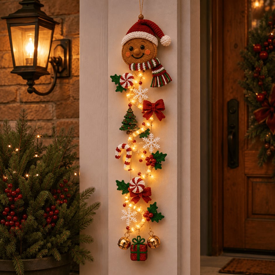MerryCascade™ | Leuchtender Weihnachts-Türhänger | Warmer Lichterglanz & Festliche Eingangsd ekoration