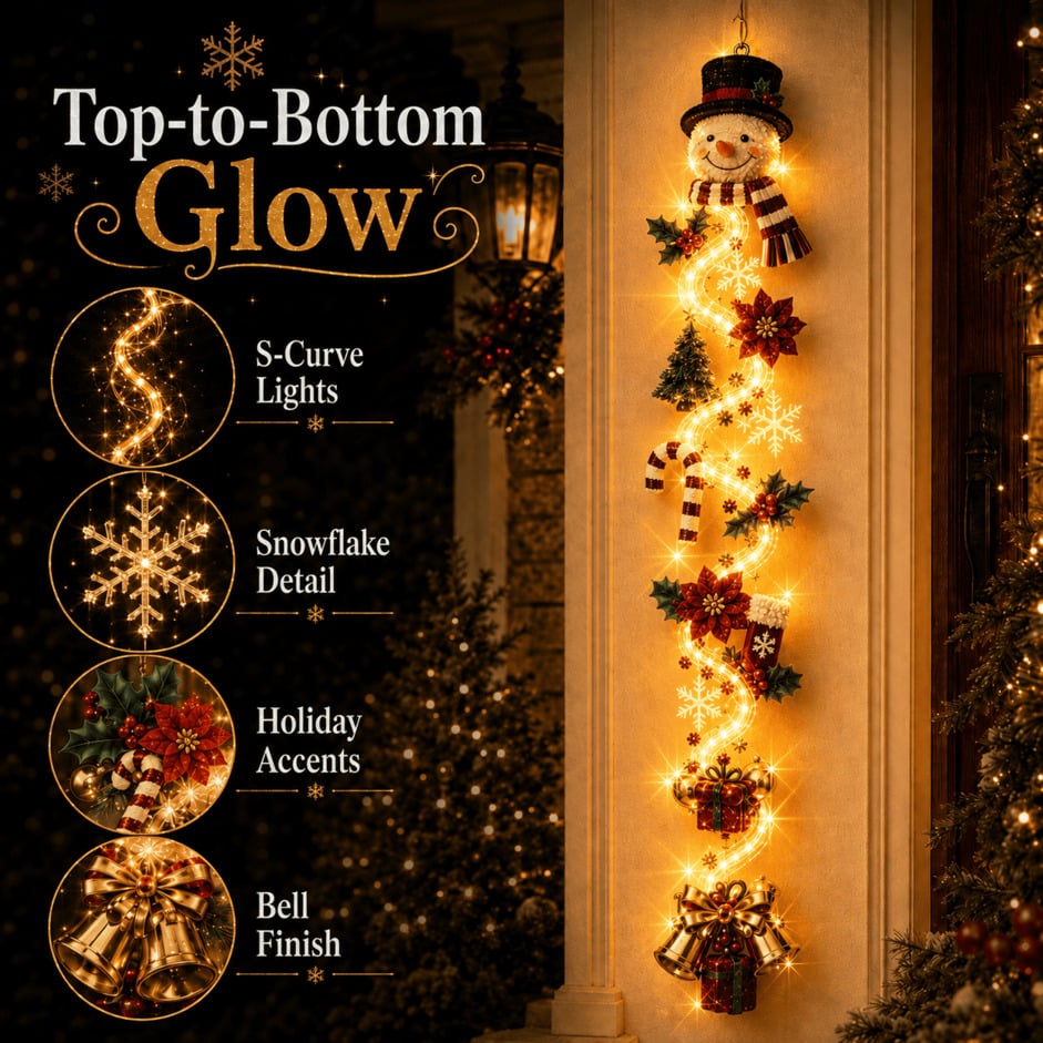 MerryCascade™ | Leuchtender Weihnachts-Türhänger | Warmer Lichterglanz & Festliche Eingangsd ekoration