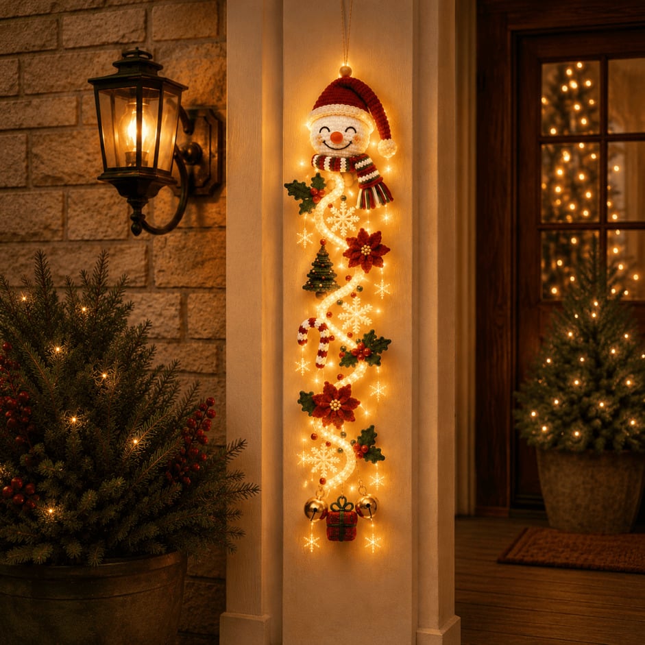 MerryCascade™ | Leuchtender Weihnachts-Türhänger | Warmer Lichterglanz & Festliche Eingangsd ekoration