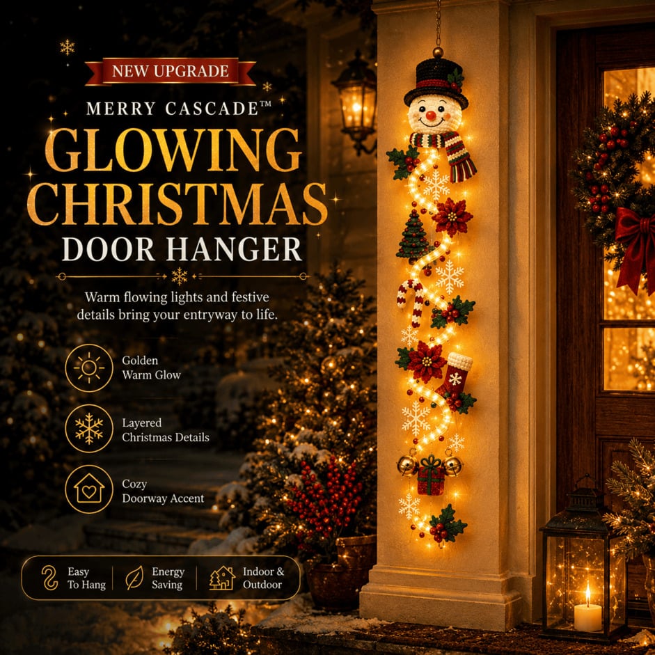 MerryCascade™ | Leuchtender Weihnachts-Türhänger | Warmer Lichterglanz & Festliche Eingangsd ekoration