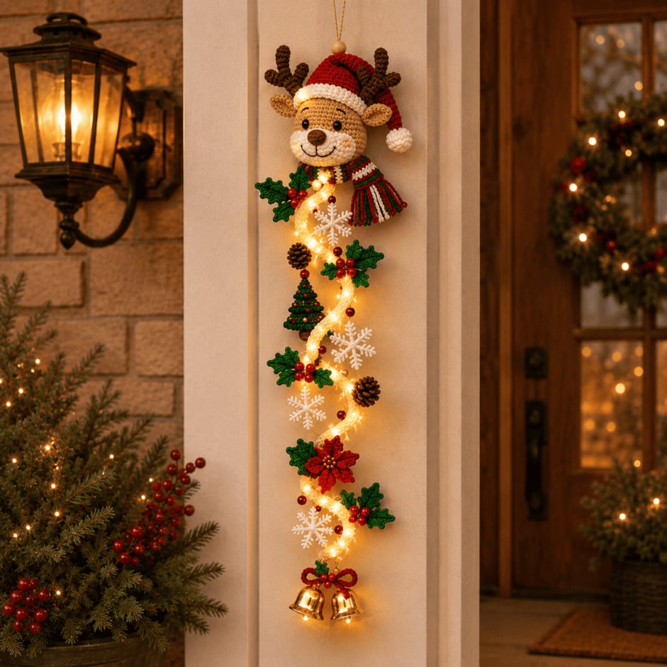 MerryCascade™ | Leuchtender Weihnachts-Türhänger | Warmer Lichterglanz & Festliche Eingangsd ekoration