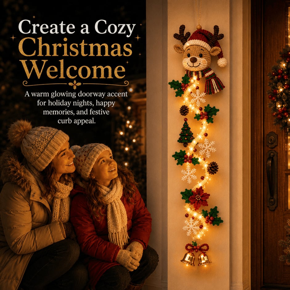 MerryCascade™ | Leuchtender Weihnachts-Türhänger | Warmer Lichterglanz & Festliche Eingangsd ekoration