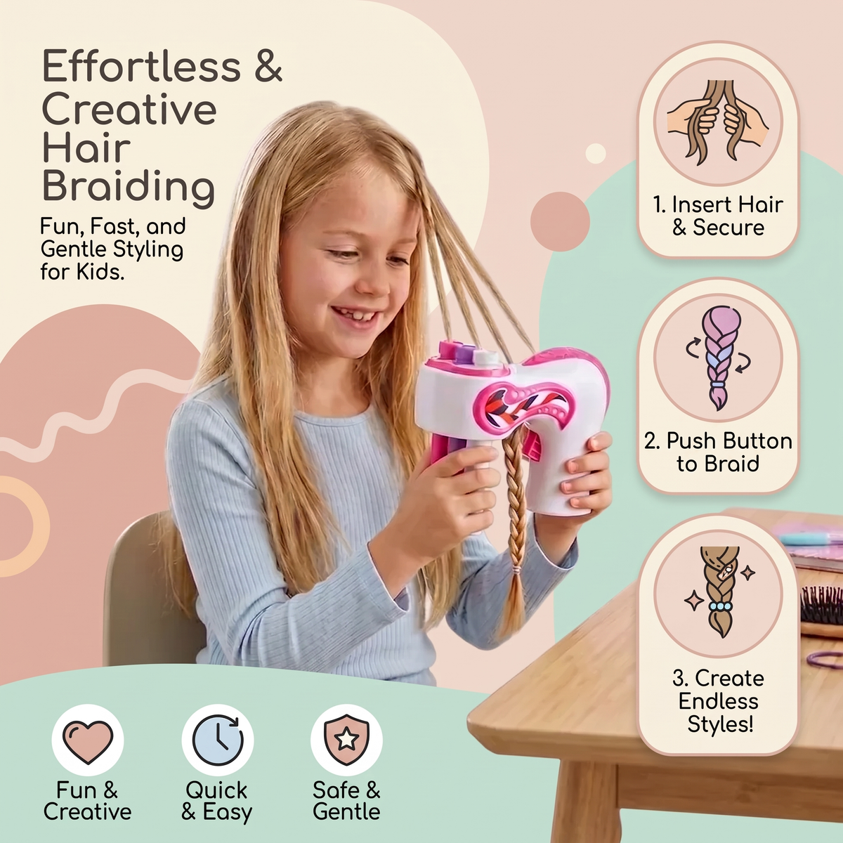 Twistella™ Automatischer Haarflechter für Kinder – Kreative Flechtfrisuren in Sekunden