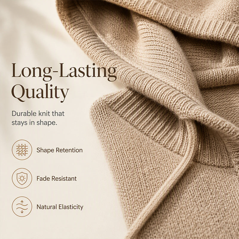 VintaKnit™ Damen-Strick-Hoodie im Vintage-Look – Kuscheliger Komfort & lässiger Oversized-Style