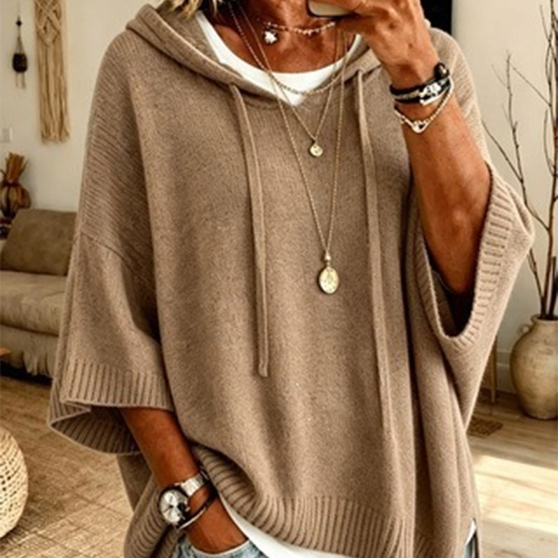 VintaKnit™ Damen-Strick-Hoodie im Vintage-Look – Kuscheliger Komfort & lässiger Oversized-Style