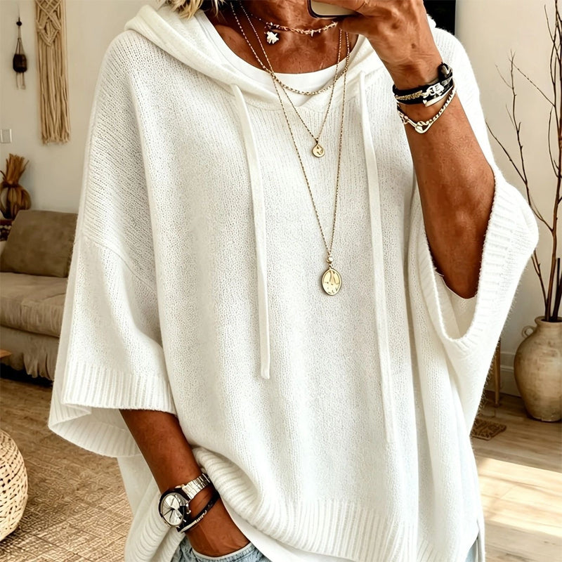 VintaKnit™ Damen-Strick-Hoodie im Vintage-Look – Kuscheliger Komfort & lässiger Oversized-Style