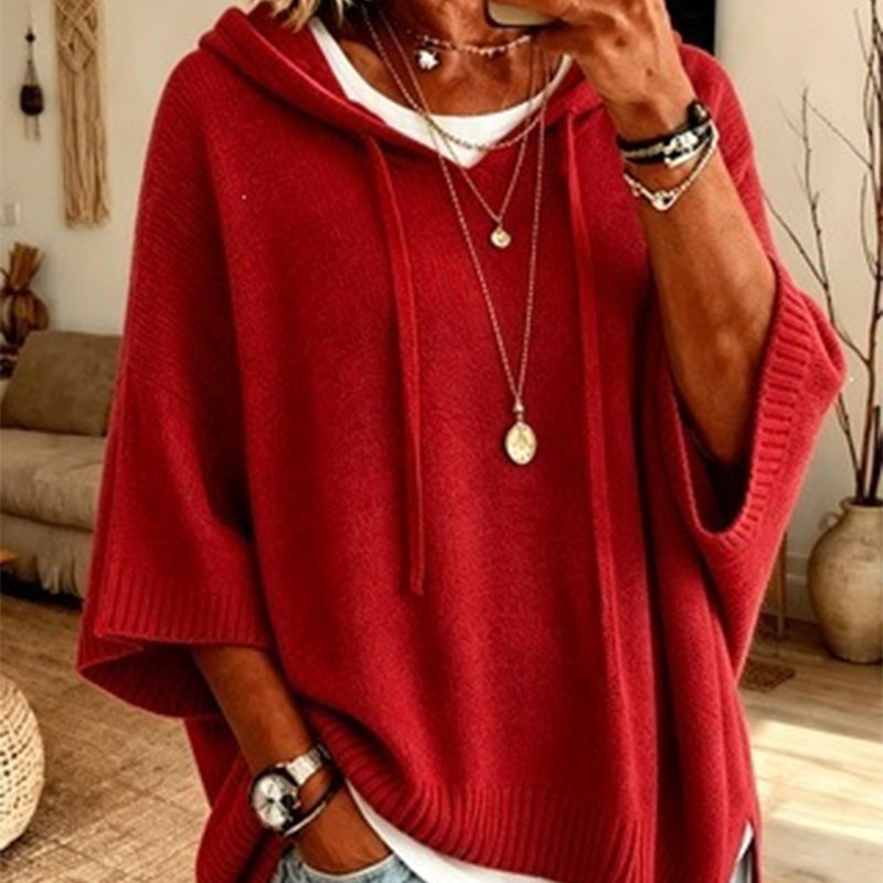 VintaKnit™ Damen-Strick-Hoodie im Vintage-Look – Kuscheliger Komfort & lässiger Oversized-Style