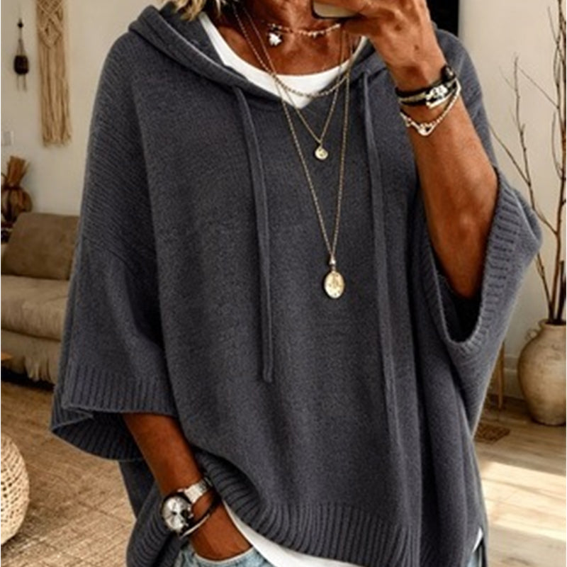 VintaKnit™ Damen-Strick-Hoodie im Vintage-Look – Kuscheliger Komfort & lässiger Oversized-Style