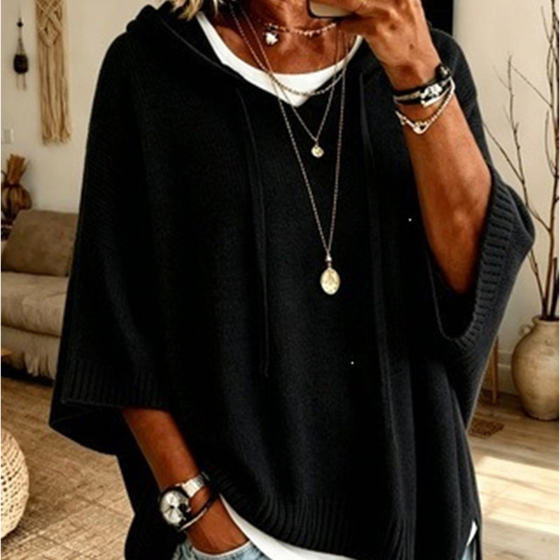 VintaKnit™ Damen-Strick-Hoodie im Vintage-Look – Kuscheliger Komfort & lässiger Oversized-Style
