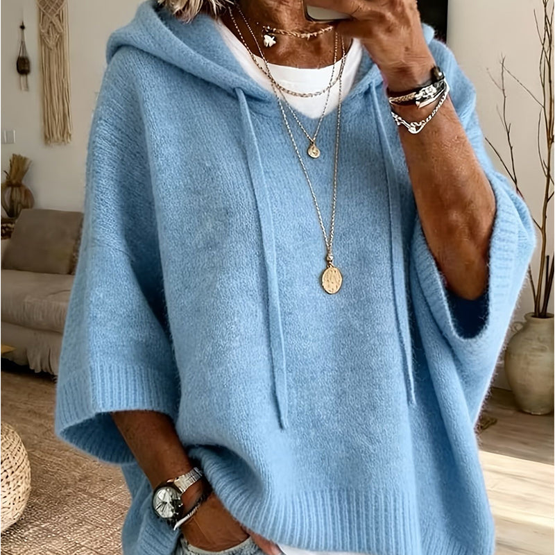 VintaKnit™ Damen-Strick-Hoodie im Vintage-Look – Kuscheliger Komfort & lässiger Oversized-Style