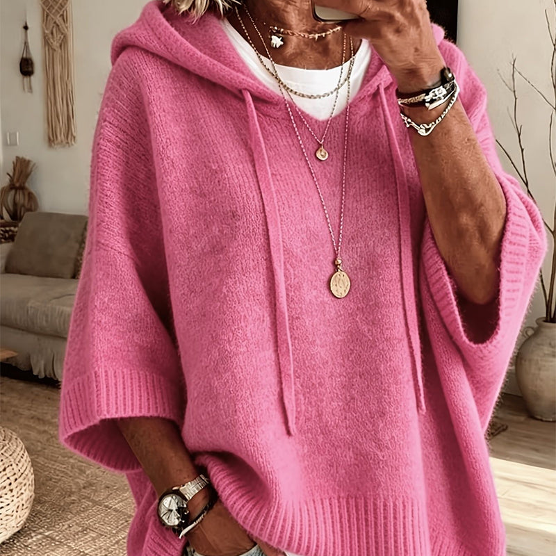 VintaKnit™ Damen-Strick-Hoodie im Vintage-Look – Kuscheliger Komfort & lässiger Oversized-Style
