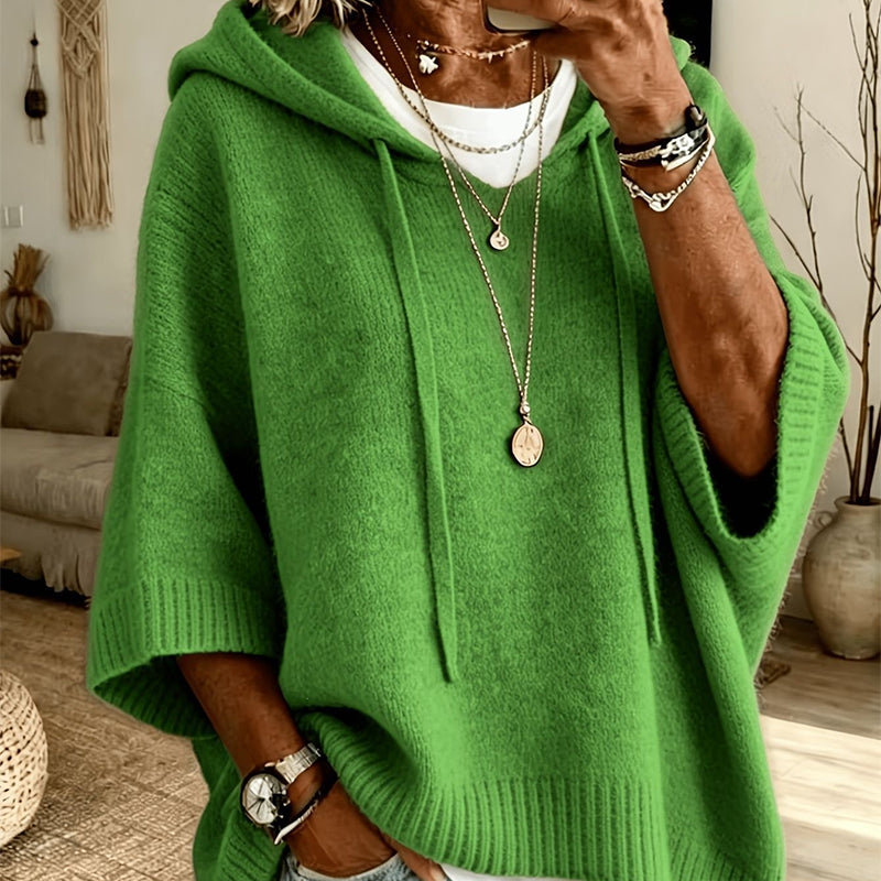 VintaKnit™ Damen-Strick-Hoodie im Vintage-Look – Kuscheliger Komfort & lässiger Oversized-Style