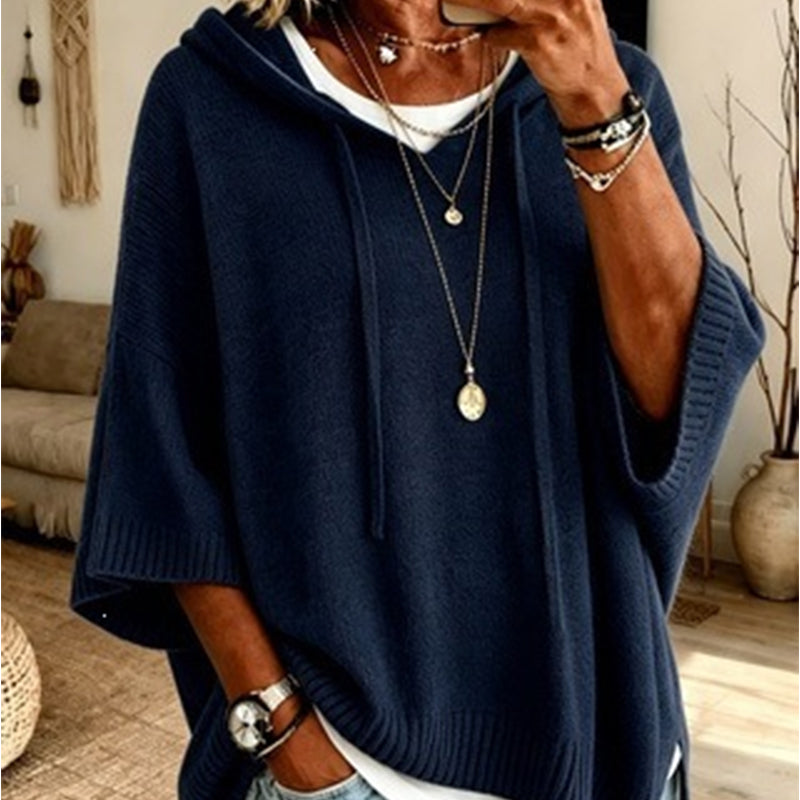 VintaKnit™ Damen-Strick-Hoodie im Vintage-Look – Kuscheliger Komfort & lässiger Oversized-Style