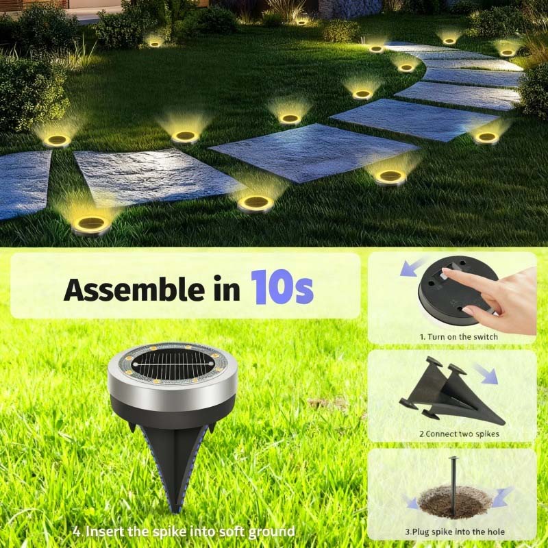 TerraGlow™ Solar-Gartenleuchten | Stimmungsvolle Gartenwege ohne Kabel