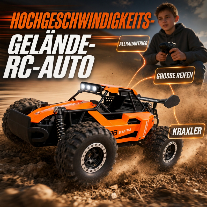 TerraRex™ Hochgeschwindigkeits-RC-Geländewagen – 4WD-Offroad-Action, stabile Fahrt & starke Federung